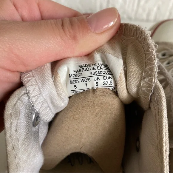 Converse White All Star Low Top Sneakers Size 7 - Picture 8 of 12